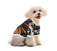 Fond de cirque, rétro futurisme pour chien, t-shirt vêtements pour chiot, gilet pour animal de compagnie et débardeur élastique, vêtements pour chiens, chats, pulls mignons, respirants, doux, taille S