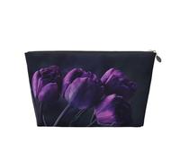 Fond De Fleurs Violettes, Trousse de Toilette Trousse de Maquillage Sac à cosmétiques Trousse de Toilette de Voyage Portable