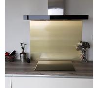 Fond de hotte/Crédence Composite OR Brossé-11 Tailles- Hauteur 20 cm (Longueur 130 cm)