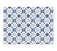 Fond de Hotte - Crédence de Cuisine Protection Murale - Motif - Carrelage - Bleu 80x60 cm Bleu - OnlyWow
