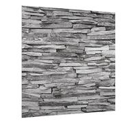 Fond de hotte en verre magnétique épaisseur 4mm à motifs crédence cuisine verre trempé avec motif panneau mural gris tableau magnétique effet 3d style industriel cuisine cuisinière 1839 (60x59cm)