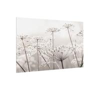 Fond de hotte en verre magnétique épaisseur 4mm fleurs crédence cuisine herbes verre trempé panneau mural beige tableau magnétique style maison de campagne cuisine cuisinière 5861 (90x59cm)