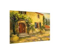 Fond de hotte en verre magnétique épaisseur 4mm nature crédence cuisine italie verre trempé panneau mural jaune tableau magnétique style maison de campagne cuisine cuisinière 3568 (90x59cm)