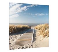 Fond de hotte en verre magnétique épaisseur 4mm plage crédence cuisine verre trempé avec motif panneau mural beige tableau magnétique motif cuisine cuisinière 1952 (60x59cm)