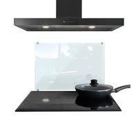Fond de hotte en verre trempé transparent 60x40 cm Protection murale cuisine élégante et facile à nettoyer