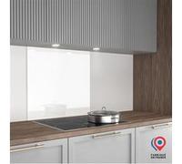 Fond de hotte - Verre emaille - Blanc trempe extra clair - 70 x 60 cm - AURYS