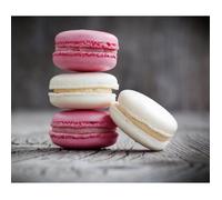 Fond de hotte WENKO - Macarons - Verre trempé - 60x50 cm - Rouge et noir