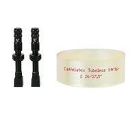 Fond de jante paire de valves incluses Effetto Mariposa Flap Caffélatex Strip fat S - 26/27.5”-60-65mm ext Noir