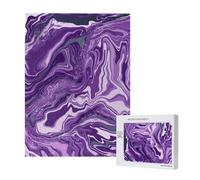Fond de marbre Violet foncé,Puzzle Familial en Bois de 500 pièces pour Adultes et Adolescents