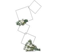 Fond de mariage métal fleur arc de mariage 4-tier carré pour la table de mariage fond de photographie
