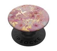Fond de Naturel-Marbre Rose Violet-Or Mignon PopSockets PopGrip Adhésif