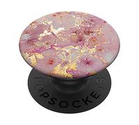 Fond de Naturel-Marbre Rose Violet-Or Mignon PopSockets PopGrip Interchangeable