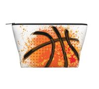 Fond De Peinture Abstraite Orange De Basket Ball, Trousse de Toilette Trousse de Maquillage Sac à cosmétiques Trousse de Toilette de Voyage Portable