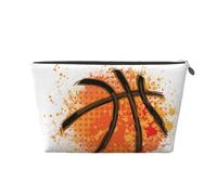 Fond De Peinture Abstraite Orange De Basket Ball, Trousse de Toilette Trousse de Maquillage Sac à cosmétiques Trousse de Toilette de Voyage Portable