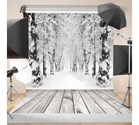 Fond de photographie de forêt enneigée Portrait de douche de Noël Fête d'anniversaire Photoshoot Toile de fond (couleur : D, taille : 100 cm x 150 cm) (D 100 cm x 150 cm)