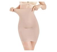 Fond De Robe Gainante Sous-vêtements mi-longs for femmes, sous-vêtements noirs, jupe au-dessus du genou, sous-vêtements gainants(Nude,S)