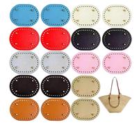 Fond de Sac à Main pour Sacs au Crochet 18 Pièces Kit de Sac à Crochet Ovale en Cuir PU avec Trous et Rivets 5 7x4 3 Coutur