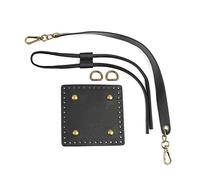 Fond de sac carré et poignée à cordon de serrage - Accessoires tissés à la main - Seau à main - Réparation d'épaule pour fille et femme - Base carrée et cordon de serrage - Poignée en D tissée à la