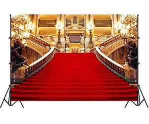 Fond de tapis rouge, Golden Palace Gorgeous European Hall Fond photo, 3 x 2,1 m, accessoires de studio photo LSGE652