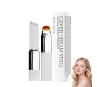 Fond De Teint 2-En-1 Avec Pinceau Intégré,Correcteur Illuminateur Base Maquillages,Teint Auto-Ajustable Universel,Couvrance Légère Modulables,Long Tenue Résistant à L'eau (1PCS)