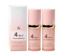 Fond de teint 4 en 1 avec changement de couleur, fond de teint anti-cernes flawless pour toute la journée, spectre moyen/clair avec SPF 50, formule végétalienne, maquillage changeant de couleur