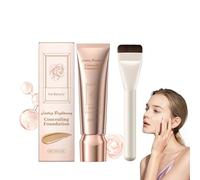 Fond de Teint Couvrant Imperfections, Fond de Teint Liquide Nourrissant Étanche, Fondation Liquide à Longue Tenue Naturelle et Couverture Légère, Avec Pinceau De Fond De Teint (Blé, 30 g)