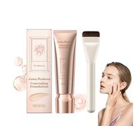 Fond de Teint Couvrant Imperfections, Fond de Teint Liquide Nourrissant Étanche, Fondation Liquide à Longue Tenue Naturelle et Couverture Légère, Avec Pinceau De Fond De Teint (Ivoire, 30 g)