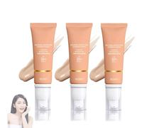 Fond De Teint Couvrant Imperfections, Liquid Foundation Longue Durée Soft Matte, 4 In 1 Foundation Liquid, Hydrating Medium Full Coverage Concealer With Spf 50+, Waterproof Korean Makeup (3PC, m)