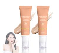 Fond De Teint Couvrant Imperfections, Liquid Foundation Longue Durée Soft Matte, 4 In 1 Foundation Liquid, Hydrating Medium Full Coverage Concealer With Spf 50+, Waterproof Korean Makeup (2PC, m)