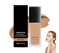 Fond de Teint Fluide,fond de teint couvrant imperfections,Hydratation 24H,Sérum Léger Glow,Maquillage Oil-Free,Repulpe et Illumine Instantanément,Fini Uniforme,Tous les Types de Peaux (Dark)