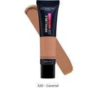 Fond de Teint Haute Couvrance Infaillible 24H L'OREAL PARIS - Matte Cover - Matifiant/Léger 320 Caramel