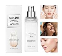 Fond de teint liquide à couleur changeante, fond de teint à couverture complète pour le visage, fond de teint à couverture complète longue durée, fond de teint liquide pour femme,transparent et adapté