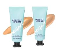 Fond De Teint Liquide,Beauty Creme All-Over Complexion Perfector,Teinte De Peau Waterproof Et Résistante Au Transfert,Fond De Teint Crème Cclongue Tenue,Anti-Cernes (Naturelle+Teint Moyen, 80g)