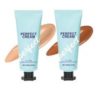 Fond De Teint Liquide,Beauty Creme All-Over Complexion Perfector,Teinte De Peau Waterproof Et Résistante Au Transfert,Fond De Teint Crème Cclongue Tenue,Anti-Cernes (Naturelle+Teint foncé, 80g)