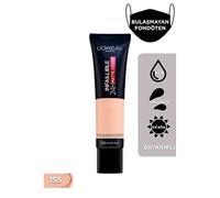 Fond de teint liquide L'Oréal Paris Cover, avec 4 % de niacinamide, durable et naturel, disponible en 20 teintes, SPF 25, couverture mate infaillible 32H, teinte 155, 30 ml (l'emballage peut varier)