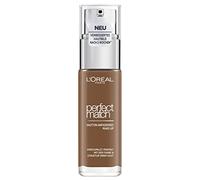 Fond de teint liquide L'Oréal Paris, teint uniforme et éclairé, finition naturelle, pour tous les types de peau, formule avec acide hyaluronique, Accord Parfait. Tonalité : 10.5N Café, 30 ml.