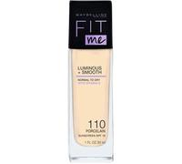 Fond de teint - Maybelline - Fit Me Luminous + Smooth - Teinte 110 Porcelaine - Hydratant - Lissant