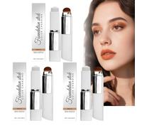 Fond de teint stick 2-en-1 à couleur changeante avec pinceau - Fond de teint crème léger et couvrance totale modulable, correcteur hydratant pour tous types de peau, longue tenue (3pcs Natural)