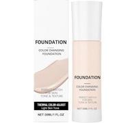 Fond de teint thermosensible à couleur changeante, correcteur de teint intelligent, 30 ml - S'adapte automatiquement au teint, teinte moyenne, atténue les petites imperfections