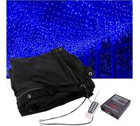 Fond De Tissu De Ciel étoilé De Scène LED, 2x3m Pliable De Mariage étape étoile Rideau De Fonds, Toile De Fond D’étoile De Ciel Nocturne Multifonction, Univers Espa, Black, 2x3m