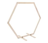 Fond de tonnelle en bois, arche décorative hexagonale rétro en bois poli, cadre stable avec espacement des pieds de 80 cm, pour occasions festives et événements privés