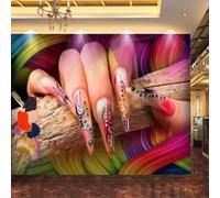 Fond d'écran_3d en trois dimensions mode maquillage salon de beauté fond d'écran de vêtements cosmétique ongles boutique décoration papier peint 3d murale papier peint Salon Chambre350cm×256cm