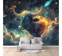 Fond D'Écran 3D Mural Bovins Des Highlands 200x140 cm, Animaux De La Galaxie Papier Peint Panoramique Effet 3D,Non-tissées Photo papier peint, pour Moderne Salon Chambre TV Fond