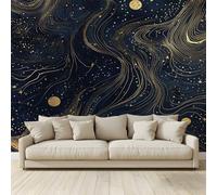 Fond D'Écran 3D Mural Étoiles lune planètes constellations Papier Peint Intissé Tapisserie Panoramique Poster Décoration Murales Chambre Adulte Enfant Salon Tv 400x280Cm