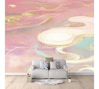 Fond D'Écran 3D Mural Fluide Marbre 300x210 cm, Or Rose Abstrait Moderne Papier Peint Panoramique Effet 3D,Non-tissées Photo papier peint, pour Moderne Salon Chambre TV Fond