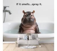 Fond D'Écran 3D Mural Hippopotame Animal 400x280 cm, Salle De Bain Papier Peint Panoramique Effet 3D,Non-tissées Photo papier peint, pour Moderne Salon Chambre TV Fond