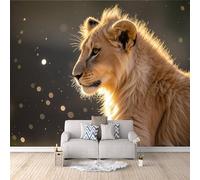 Fond D'Écran 3D Mural Lion 400x280 cm, Animal Papier Peint Panoramique Effet 3D,Non-tissées Photo papier peint, pour Moderne Salon Chambre TV Fond