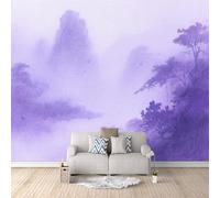 Fond D'Écran 3D Mural Paysage Naturel Violet 300x256 cm, Papier Peint Panoramique Effet 3D,Non-tissées Photo papier peint, pour Moderne Salon Chambre TV Fond