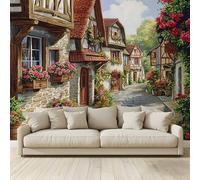 Fond D'Écran 3D Mural Une ancienne maison à colombages Papier Peint Intissé Tapisserie Panoramique Poster Décoration Murales Chambre Adulte Enfant Salon Tv 200x140Cm