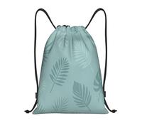 Fond D'Écran Numérique avec Feuilles Tropicales Vertes Sac À Dos De Sport Résistant Sac À Dos À Cordon Pliable Sacs De Sport avec Cordon pour Plage Voyage Yoga 39X46Cm